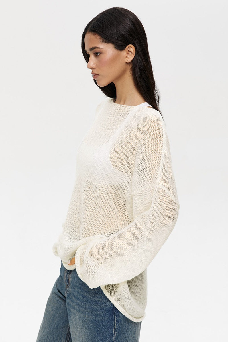 Lightweight See Through Knit Blouse