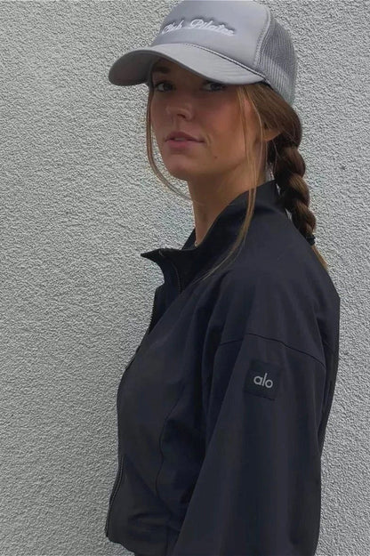 Active Zip Breathable Crop Bomber Jacket
