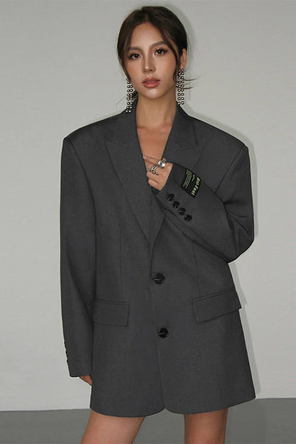 Wide Shoulder Office Blazer