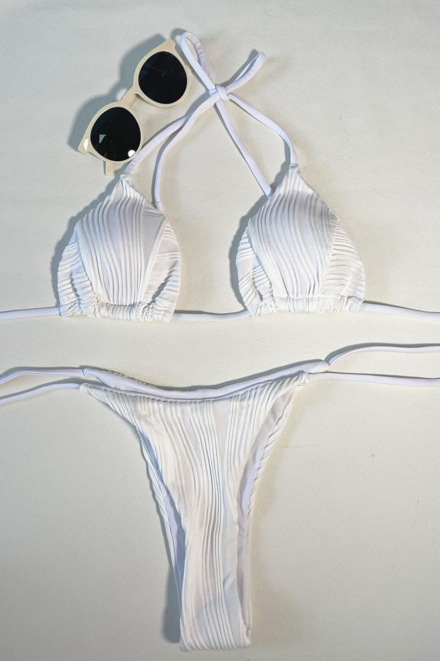 Solid Tie Side Bikini Set