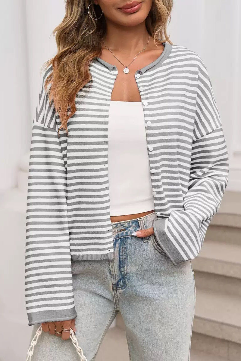 Striped Color Block Cardigan