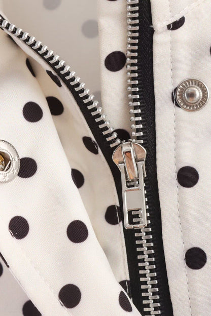 Polka Dot Jacket Shorts Two Piece Set