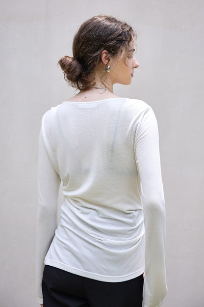 Lightweight Wool Blend Knit Top
