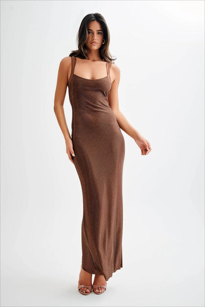 Crystal Low-Back Party Dress