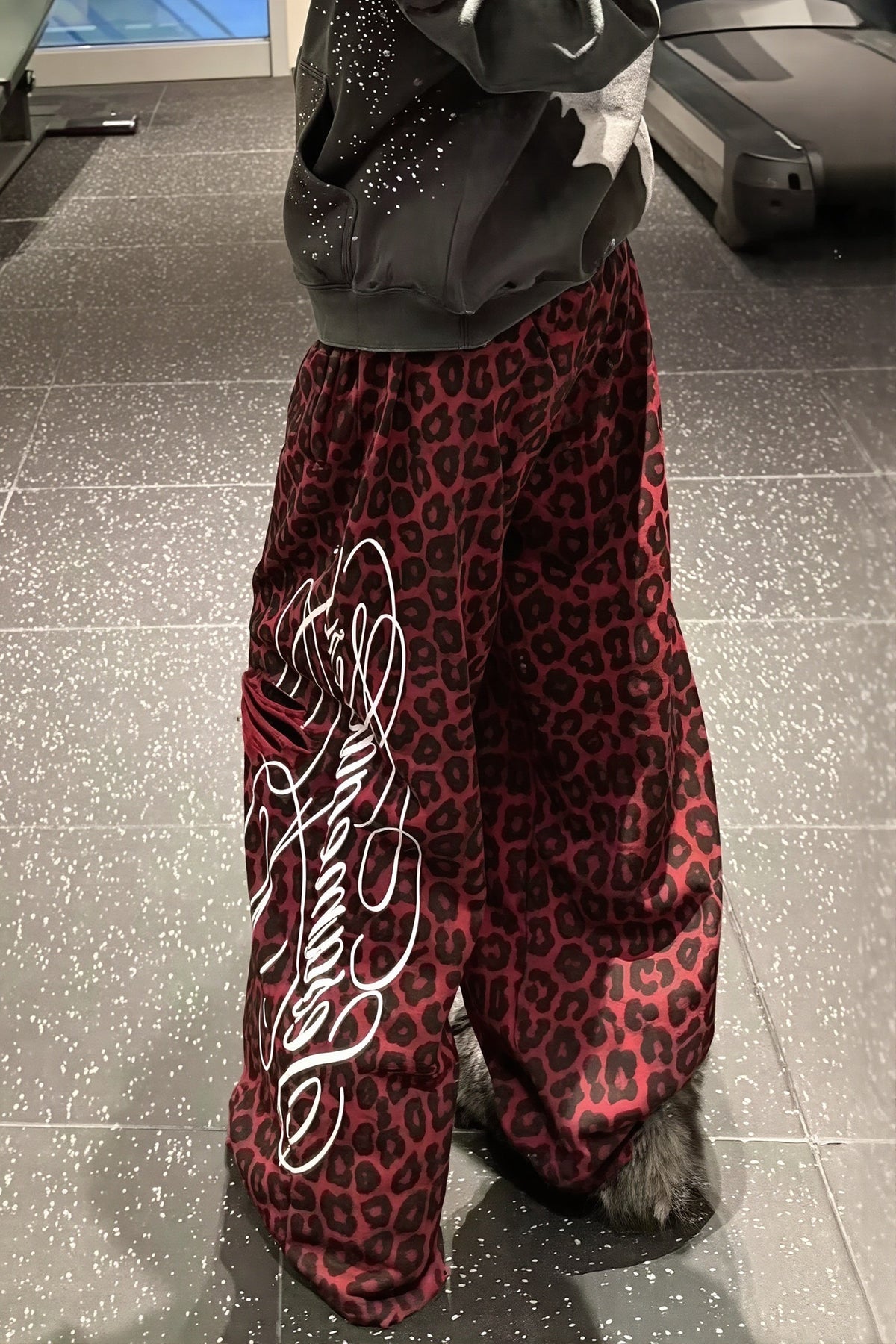Double Waist Leopard Wide Pants