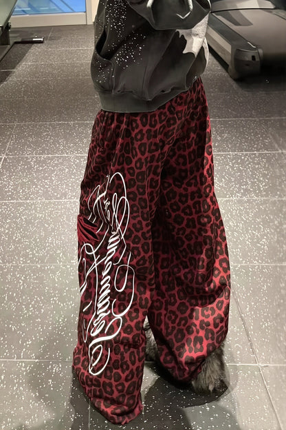 Double Waist Leopard Wide Pants