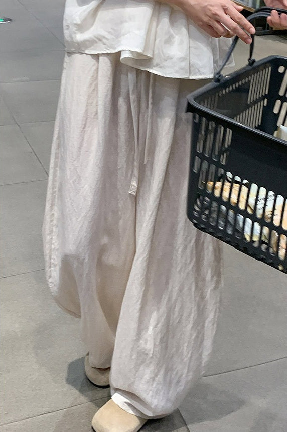 Tencel Linen Relaxed Wide Leg Pants