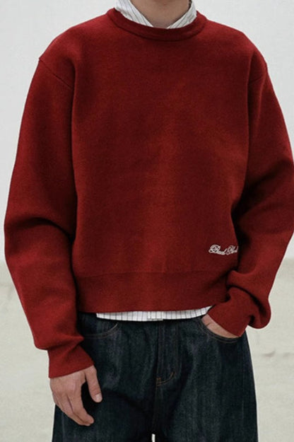 Casual Vintage Crew Neck Sweater
