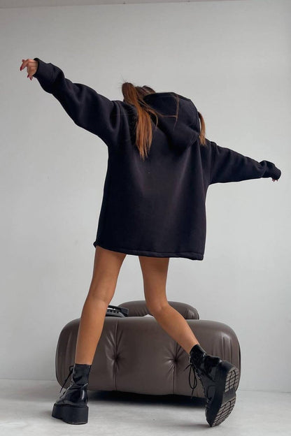 Oversized Long Sleeve Letter Print Hoodie