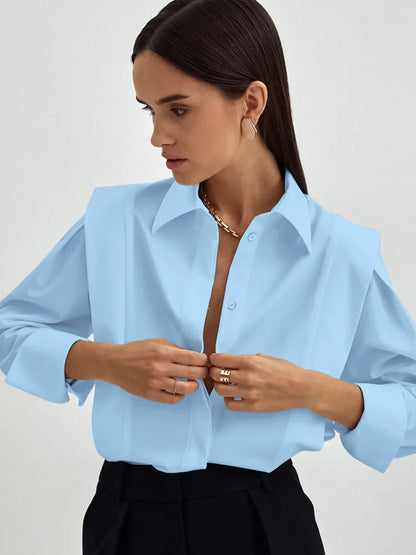 Structured Square Shoulder Panelled Blouse