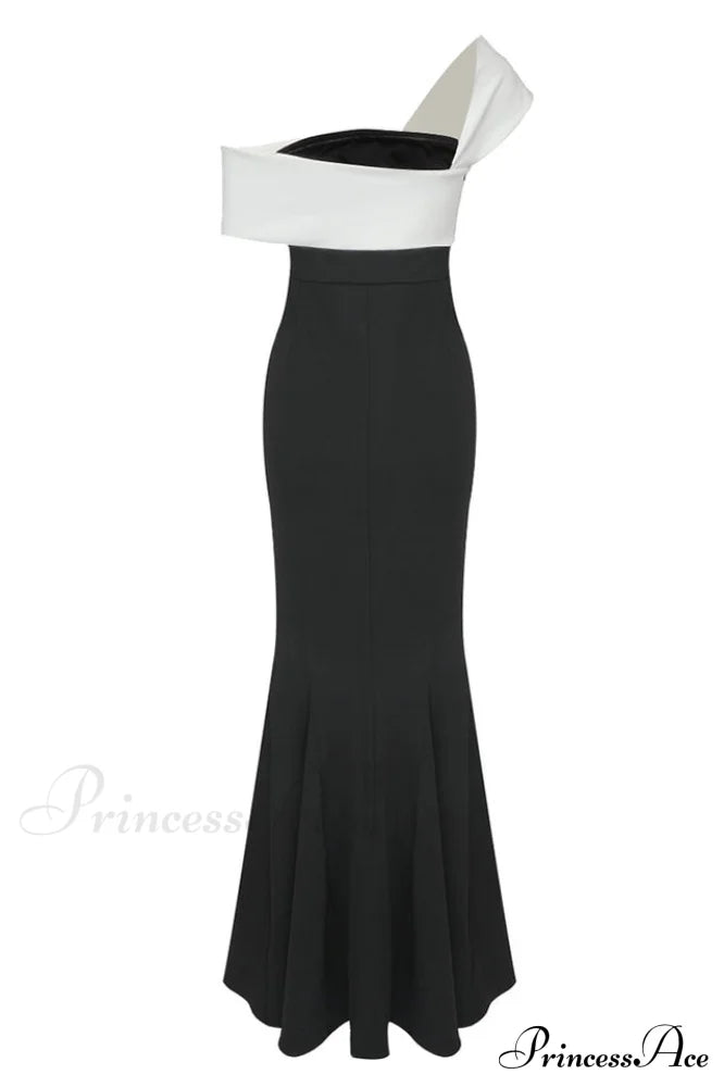 Asymmetric Off Stylish Shoulder Maxi Dress