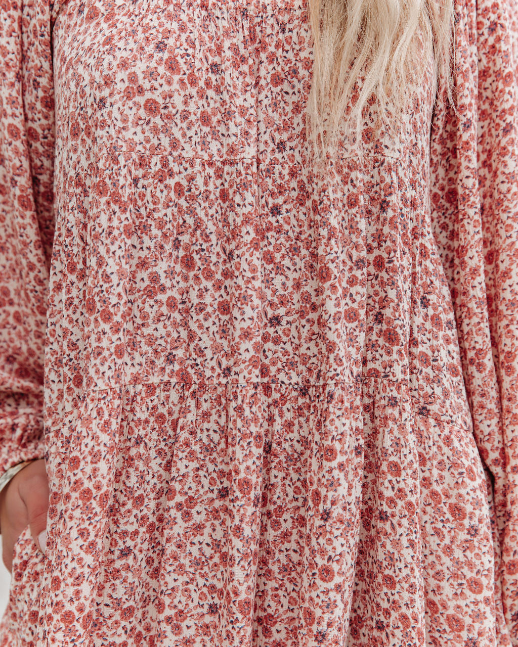 Pocketed Floral Babydoll Mini Dress