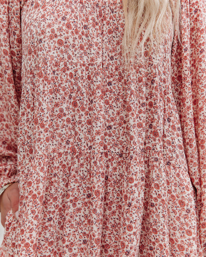 Pocketed Floral Babydoll Mini Dress