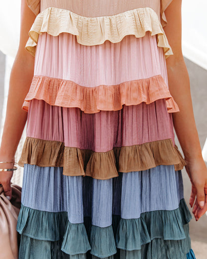 Floral Print Ruffle Tiered Midi Dress