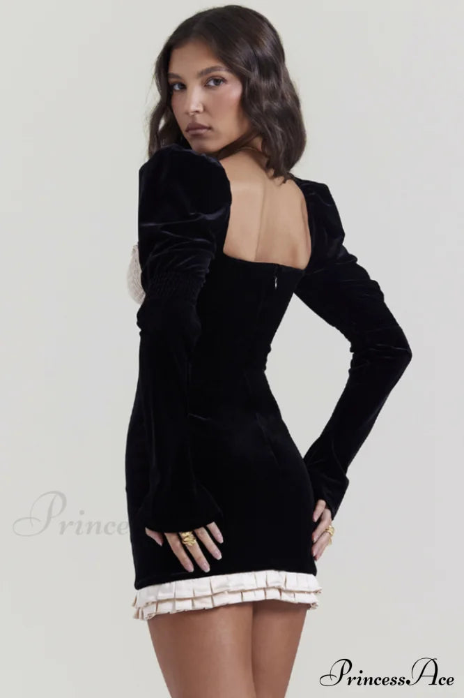 Azaria Black Stylish Vintage Dress