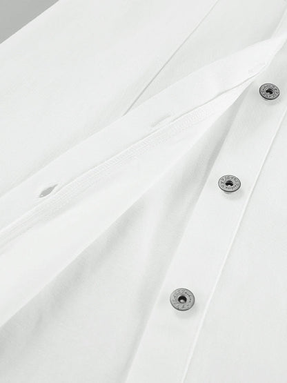 Cotton Belted White Utility Blouse