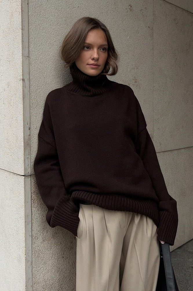 Slimming High Neck Knit Sweater