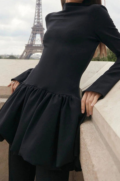 Y2K Fitted High Neck Mini Work Dress