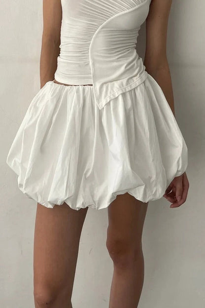 Bubble Hem Mini Skirt