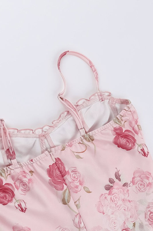 Sweetheart Strapless Bodycon Floral Dress