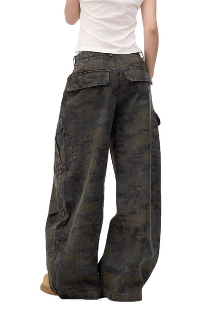 Camouflage Multi Pocket Baggy Jeans