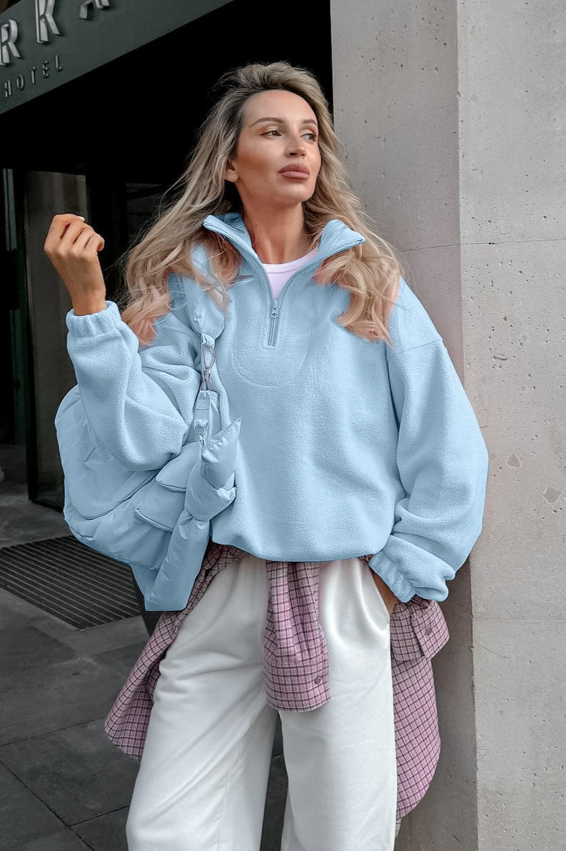 Sherpa Collared Pullover Hoodie