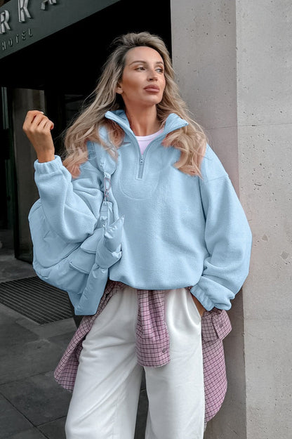 Sherpa Collared Pullover Hoodie