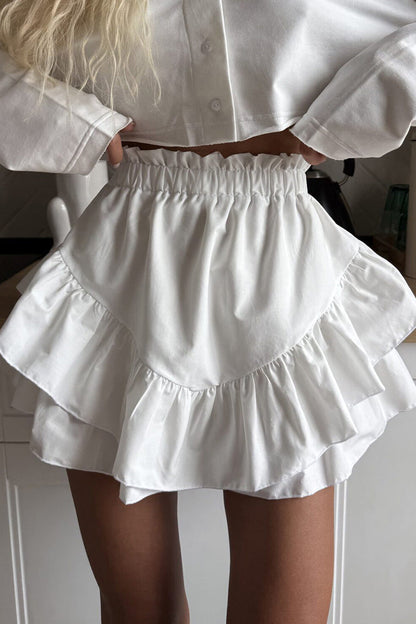 Ruffled High Waist Tiered Skirt
