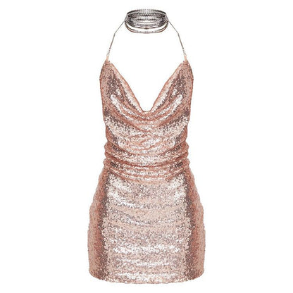 Sweetheart Metallic Mesh Crystal Strap Mini Dress