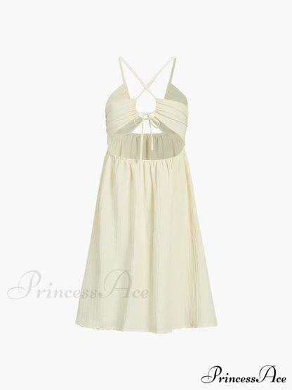 Backless Criss Cross Trendy Split Midi Dress