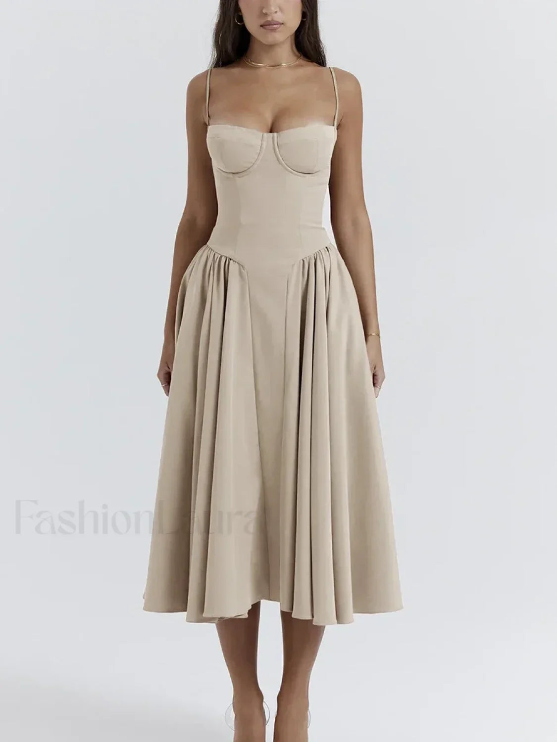 Backless Dropped-waist Midi Dress