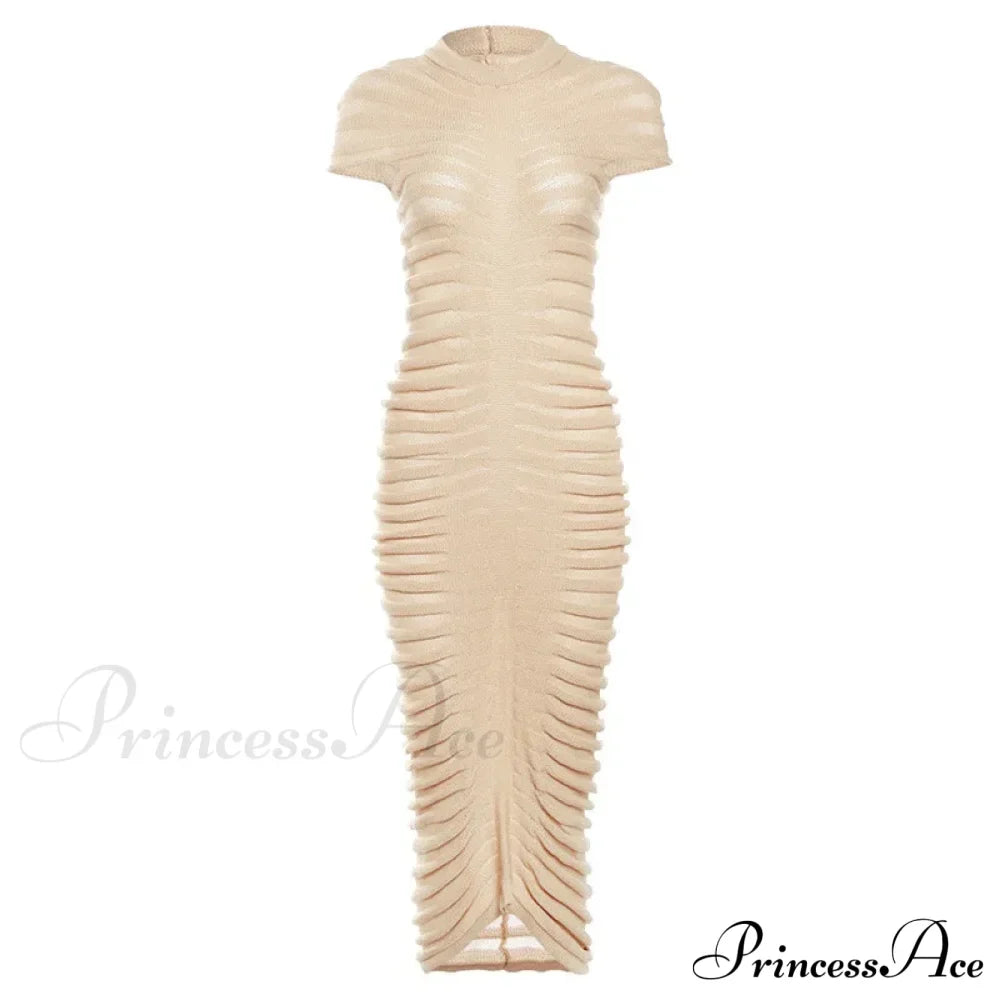 Backless V Neck Gown Maxi Dress