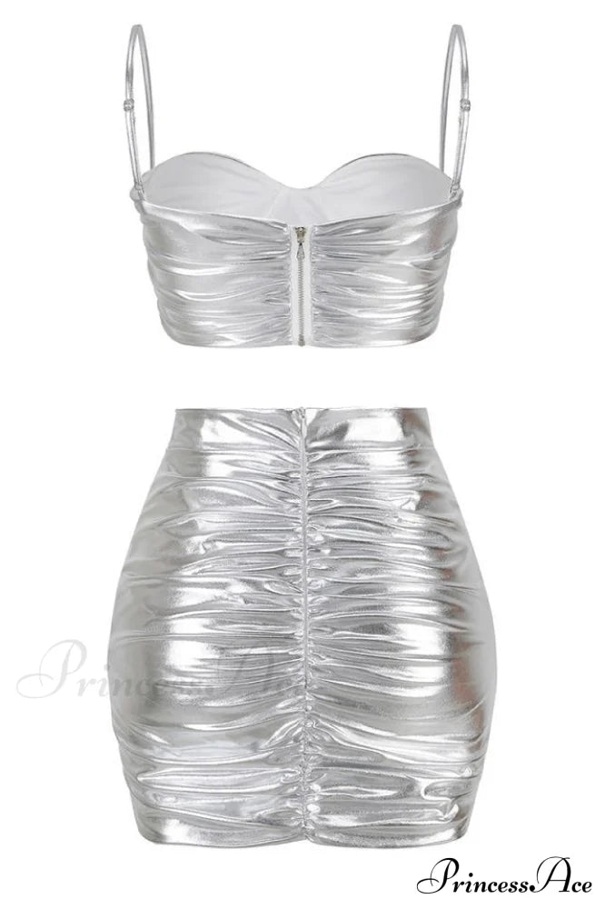Bauer Ruched Bralette Charming + Riley Skirt Set
