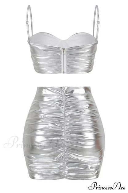 Bauer Ruched Bralette Charming + Riley Skirt Set