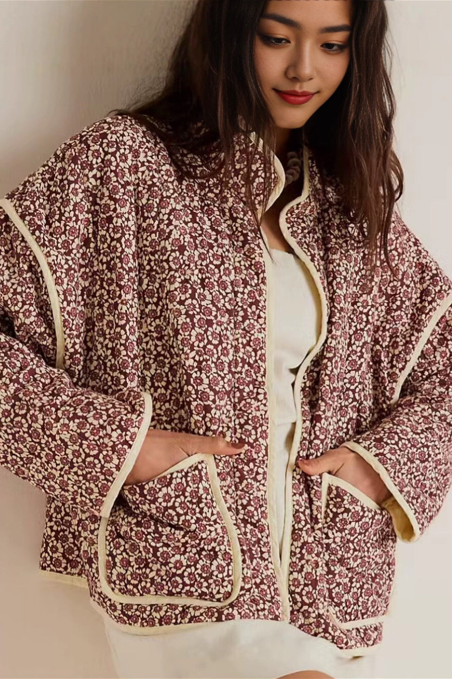 Loose Printed Quilted Padded Coat