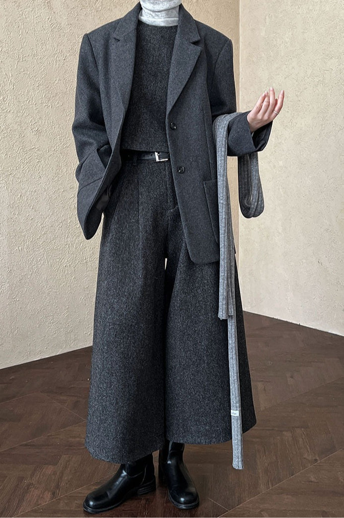 Wool Blend Relaxed Fit Blazer