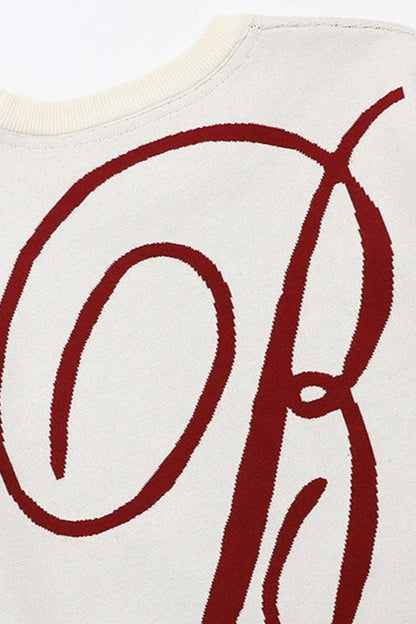 Casual Vintage Crew Neck Sweater