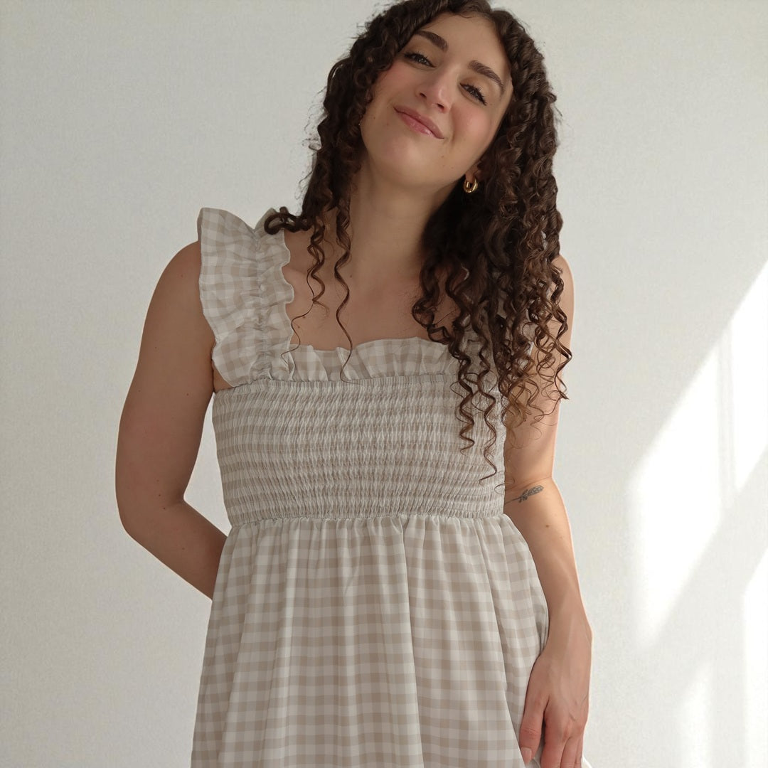 Olivia Gingham Maxi Dress