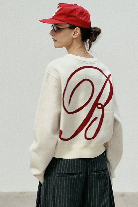 Casual Vintage Crew Neck Sweater