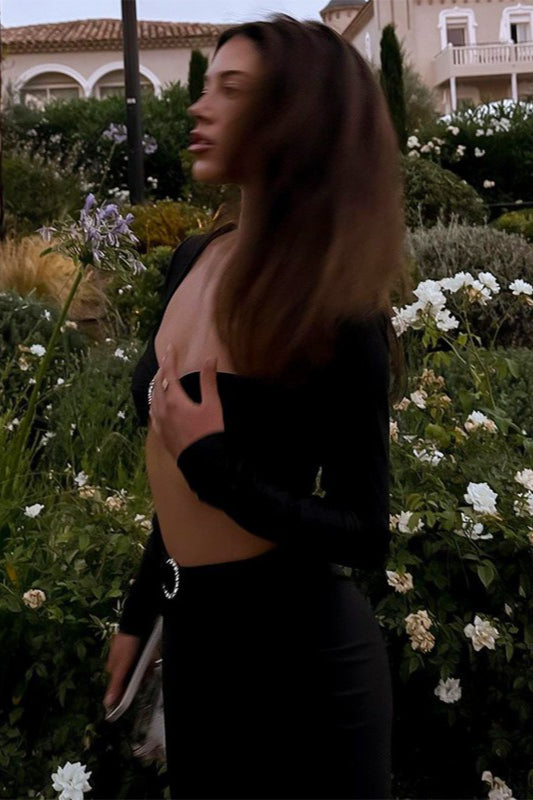 Ring Detail Cutout Crop Top & Maxi Skirt Set