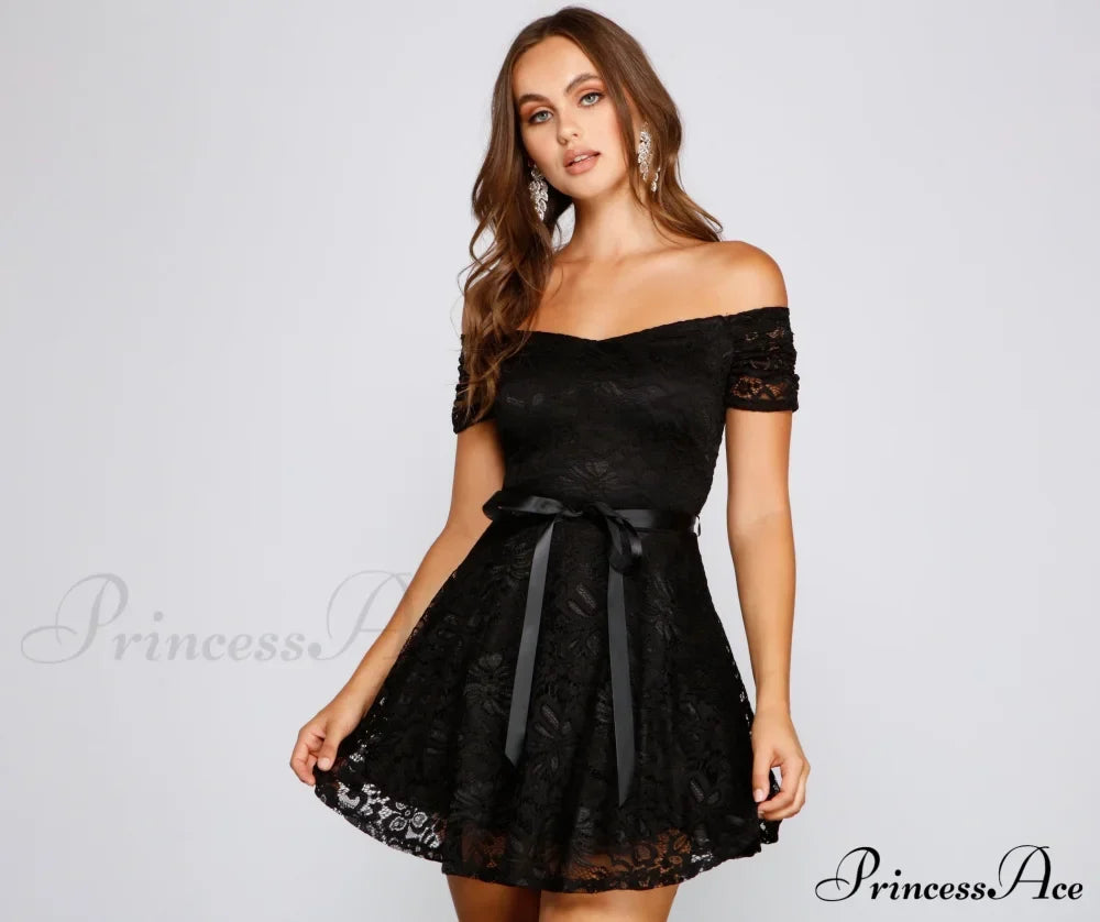 Blair Formal Off Charming The Shoulder Lace Dress