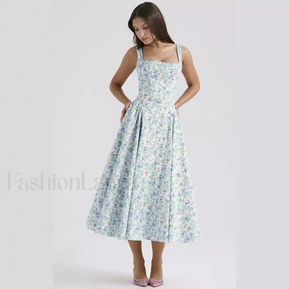 Fragmented Flower Midi Dress