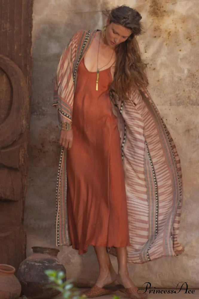 Boho Tie Stylish Dye Kimono Blouse