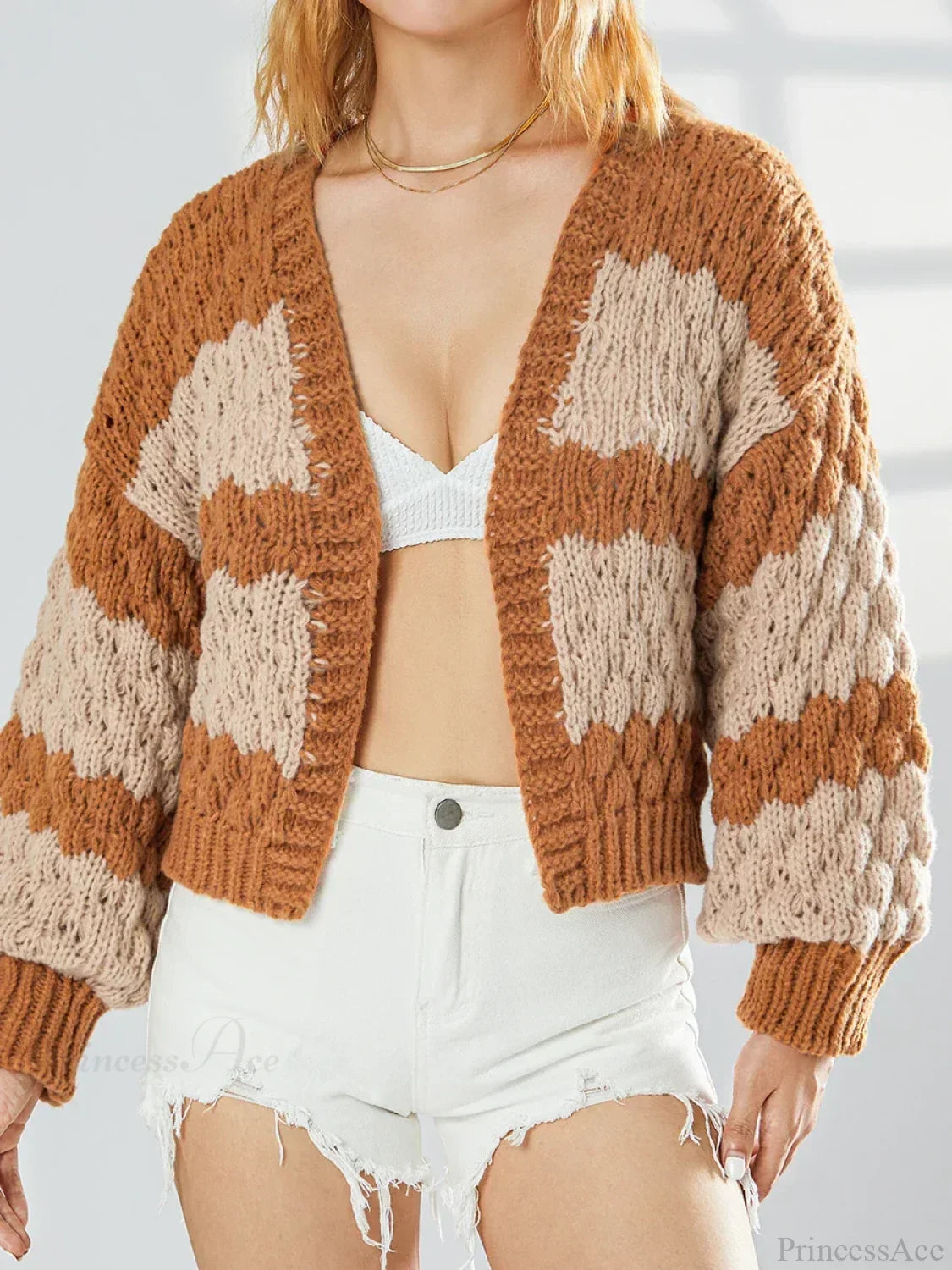 Bow Tie Front V-neck Cardigan