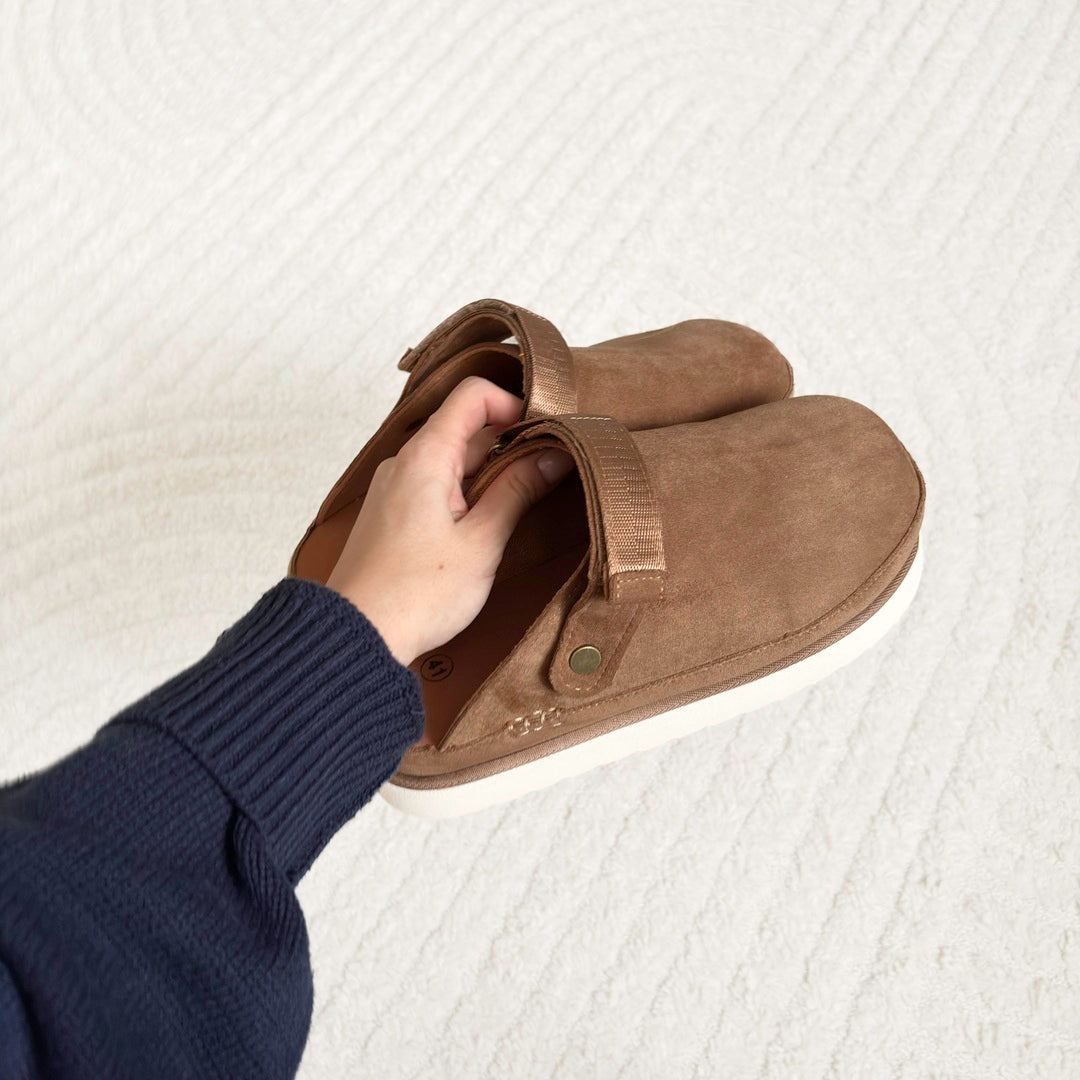 Mia Suede Platform Clogs