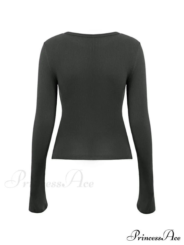 Minimalist Versatile Buttoned Knit Top