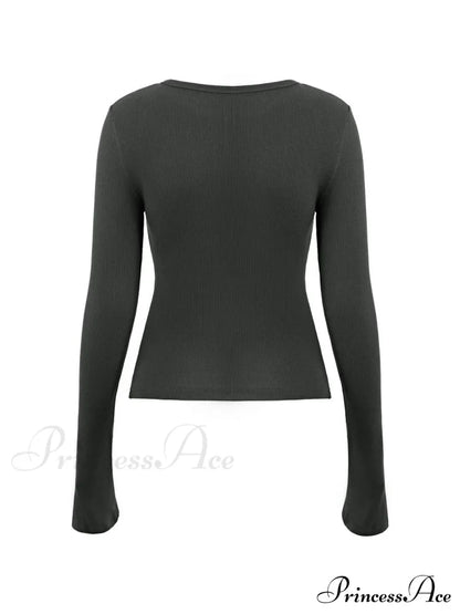 Minimalist Versatile Buttoned Knit Top