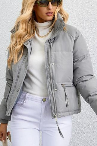 Short Stand Collar Puffer Coat