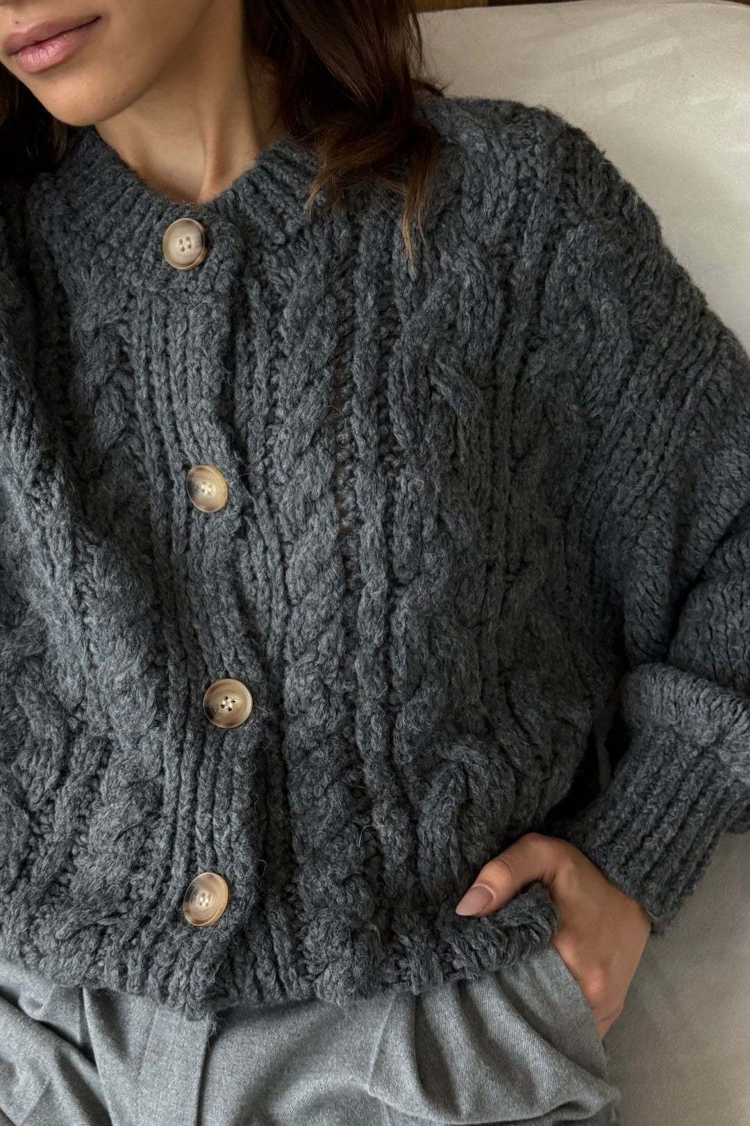 Vintage Cable Knit Crewneck Sweater