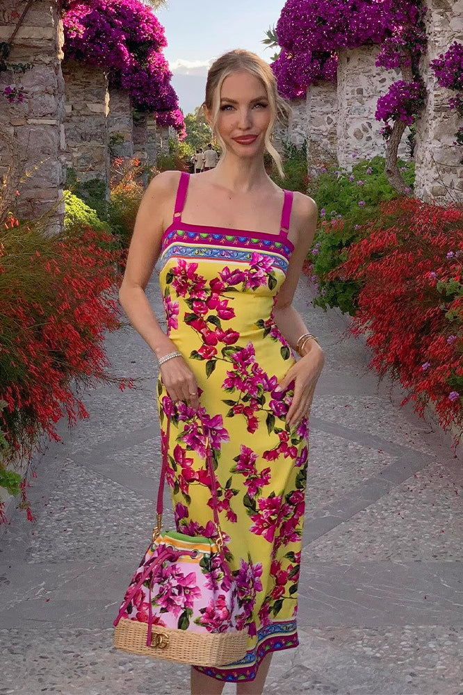 Ethnic Print Bodycon Pencil Floral Dress